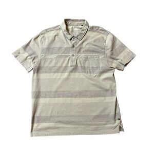 Toad & Co Men’s Large (L) Eco Organic Cotton Striped Polo Shirt